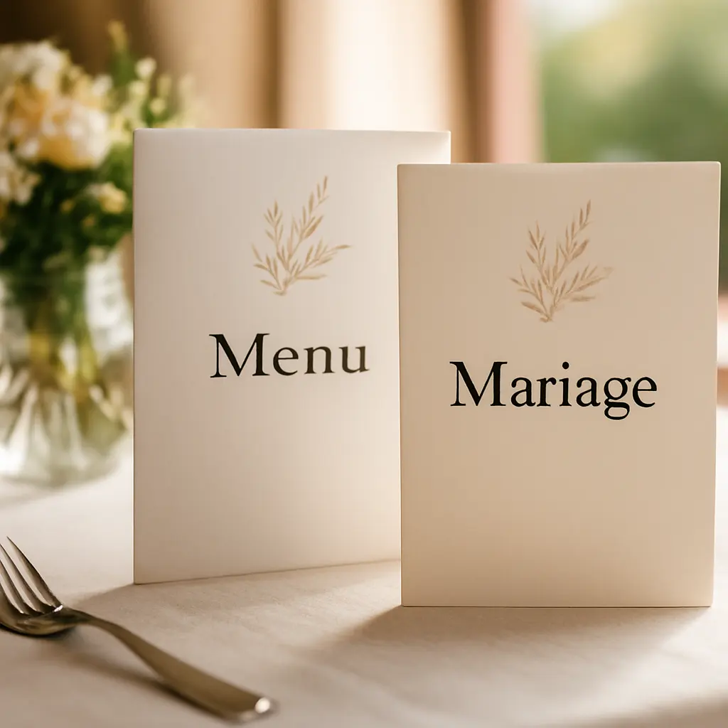 Guide d'achat : cartes de menu mariage tendance